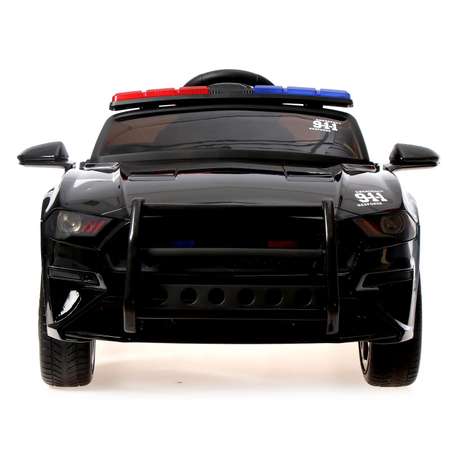 Электромобиль Sima-Land POLICE. EVA колеса кожаное сиденье цвет чёрный глянец