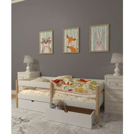Кровать детская Moms charm белая+бук 140х70 см