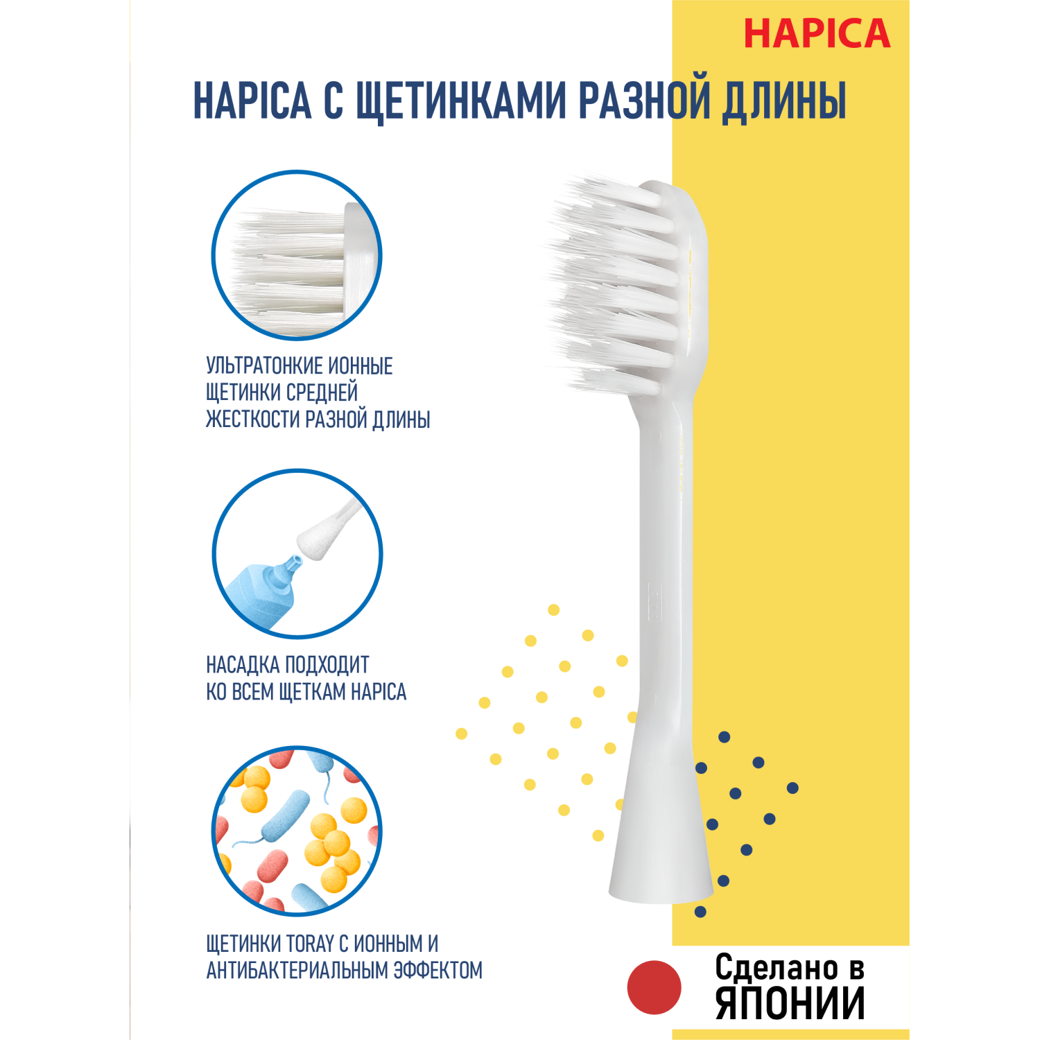 Электрическая зубная щетка Hapica DBM-1H с ионной насадкой 10+ лет - фото 2