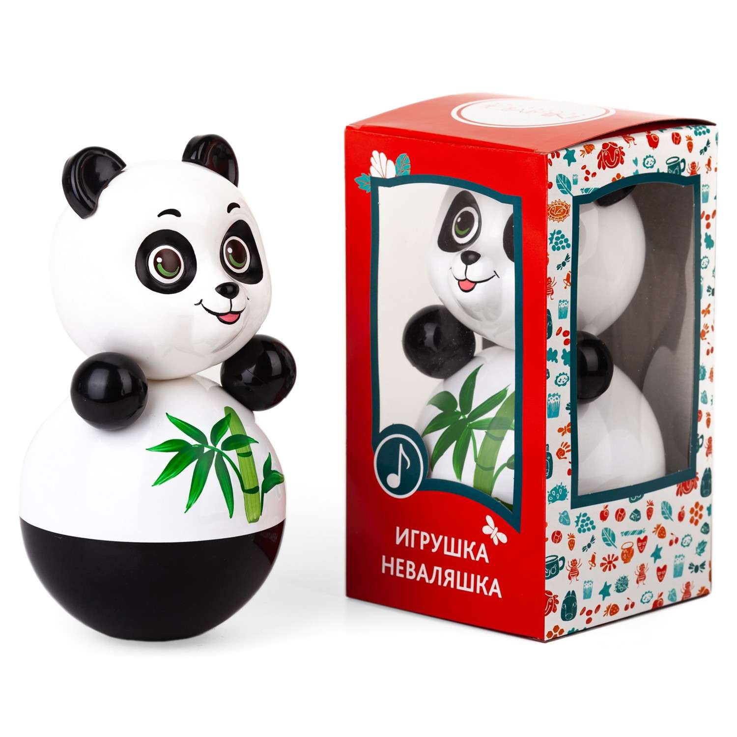 Игрушка Котовские неваляшки Панда со звуком 24 см - фото 1