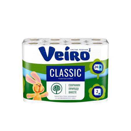 Туалетная бумага Veiro Classic 2 слоя 24 рулона