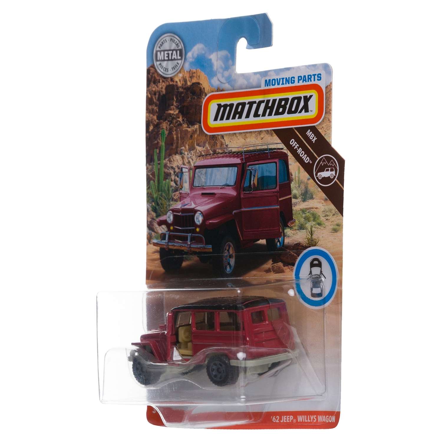 Машинка Matchbox Джип Виллис Вагон с подвижными элементами Красная GBH34 FWD28 - фото 4