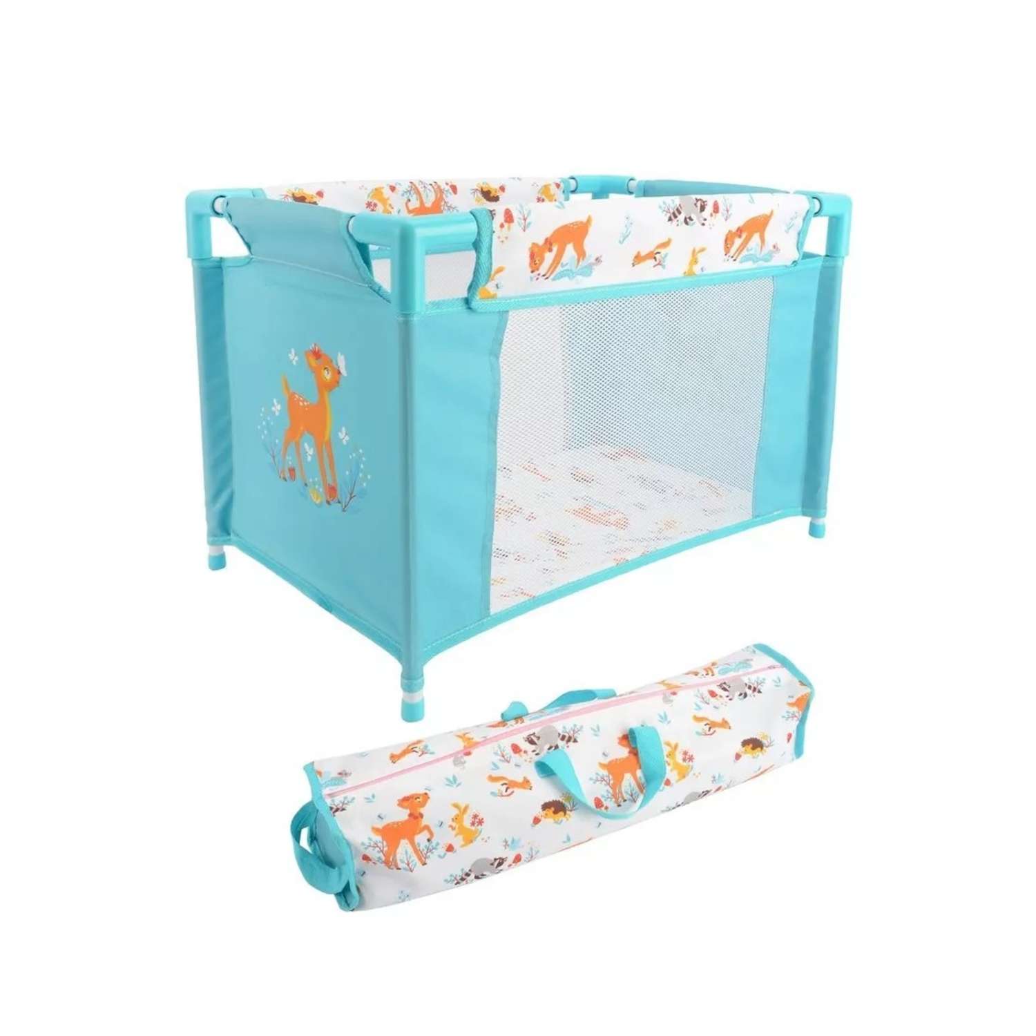 Кроватка для кукол Mary Poppins манеж разборной голубой Олененок 68573 - фото 1