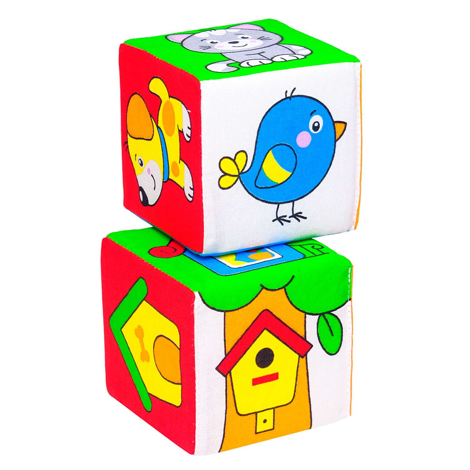 Кубики Мякиши детские развивающие для новорожденных Чей домик - фото 2