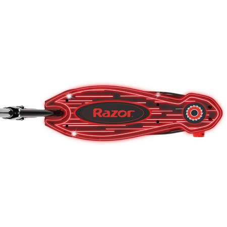 Электросамокат с подсветкой RAZOR Power Core E90 Glow чёрно-красный с подсветкой детский электрический яркий