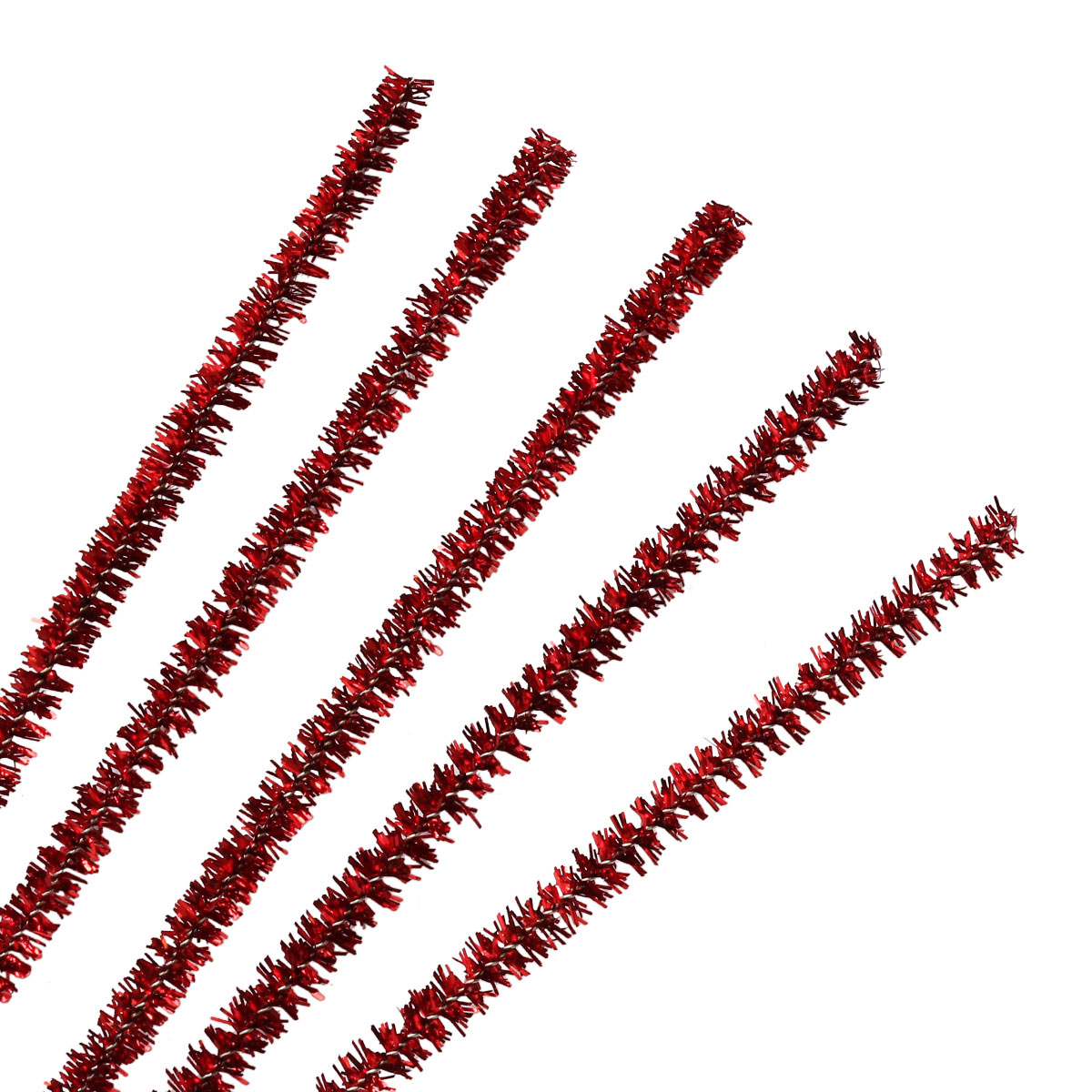 Проволока - синель Astra&Craft с люрексом для рукоделя 6 мм х 30 см 20 шт красный - фото 2