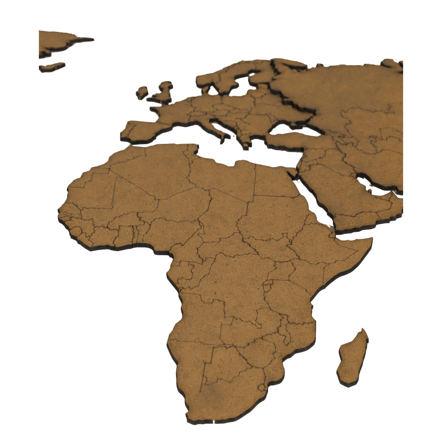 Карта мира настенная Afi Design деревянная 120х60 см Premium коричневая - фото 4