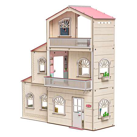 Кукольный домик с мебелью M-WOOD Симфония с пристройкой