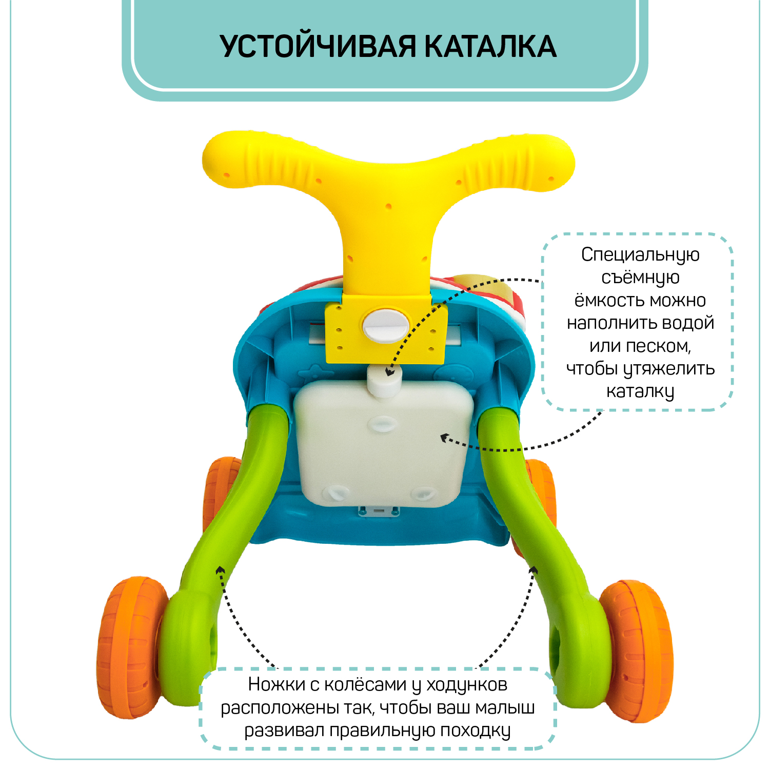 Каталка-ходунки AmaroBaby Study Walker 3в1 - фото 5