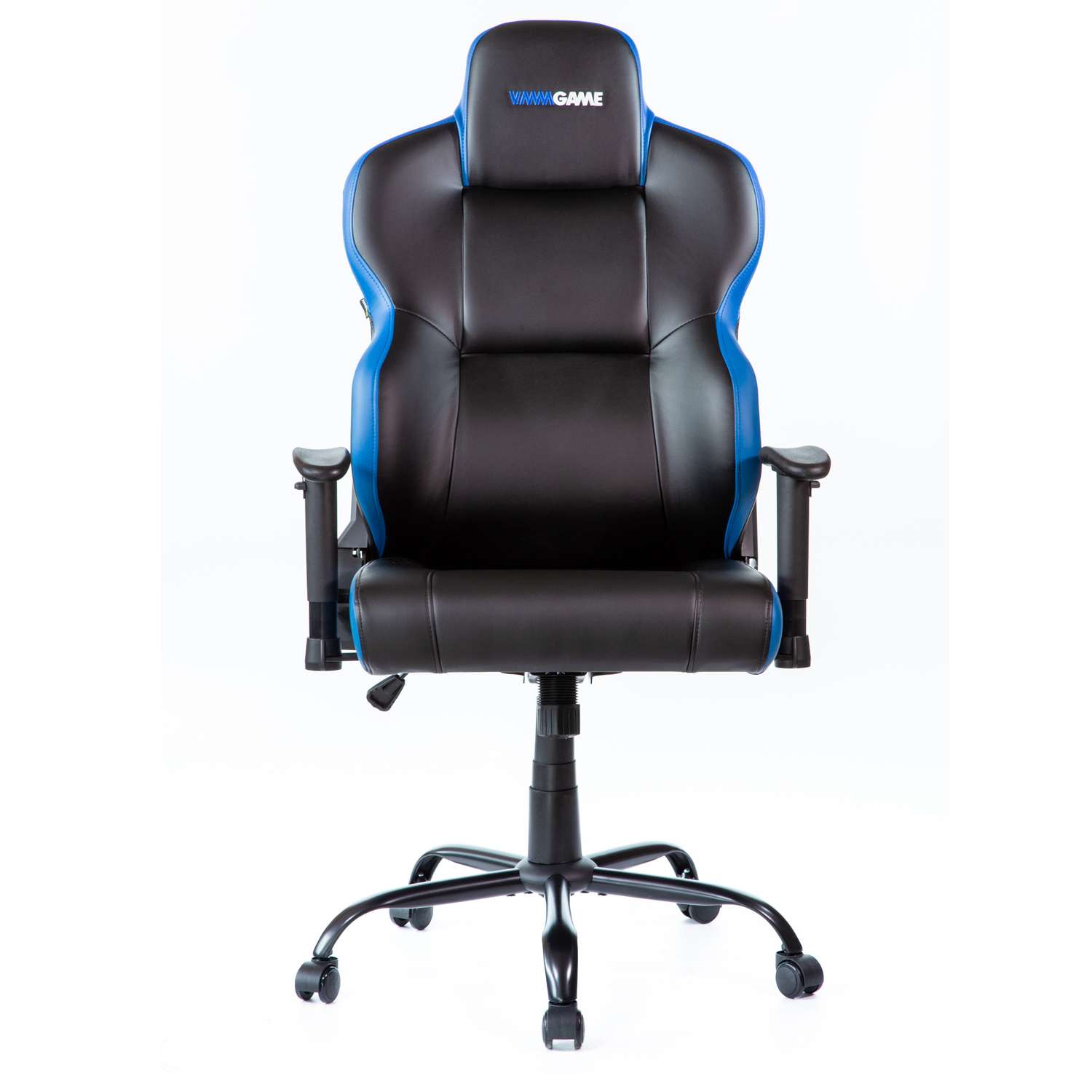 Кресло компьютерное VMMGAME UNIT UPGRADE с регулируемой спинкой кожа черно-синий - фото 2