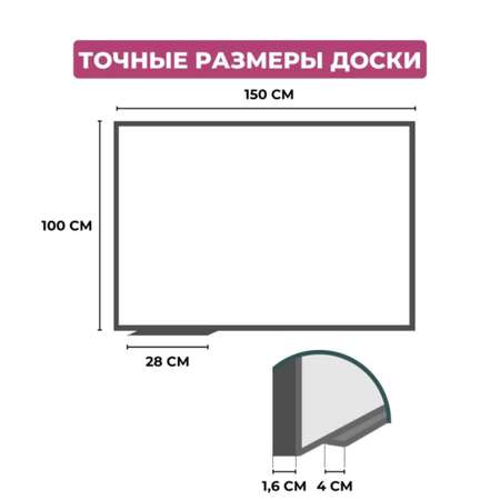 Доска Attache магнитно-маркерная 100х150см Economy лак