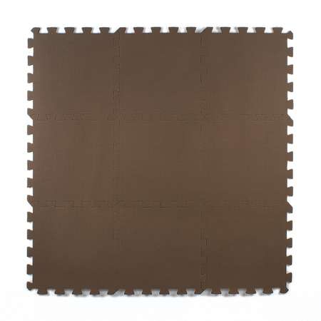 Развивающий детский коврик Eco cover игровой мягкий пол для ползания коричневый 33х33