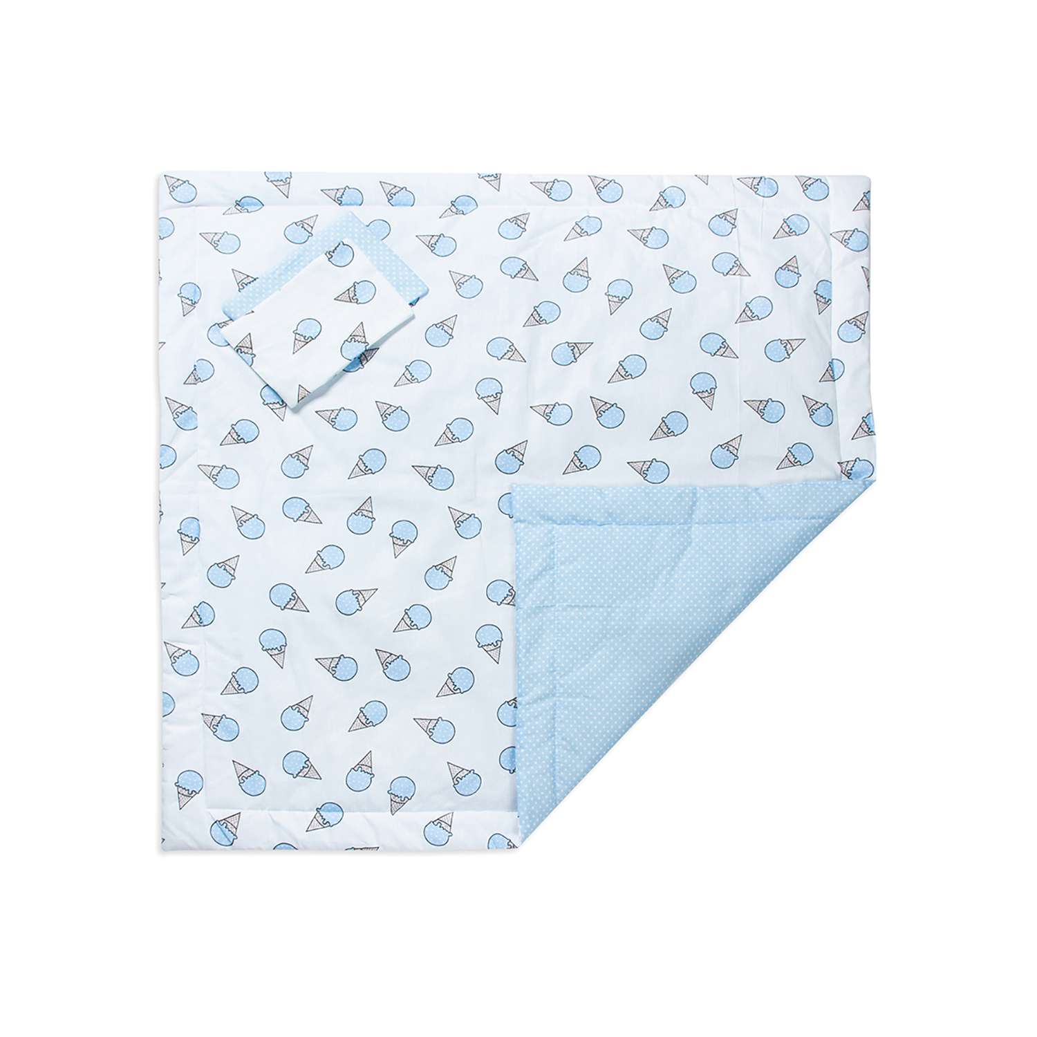 Конверт-одеяло Чудо-чадо для новорожденного на выписку Времена года мороженое/голубой - фото 4