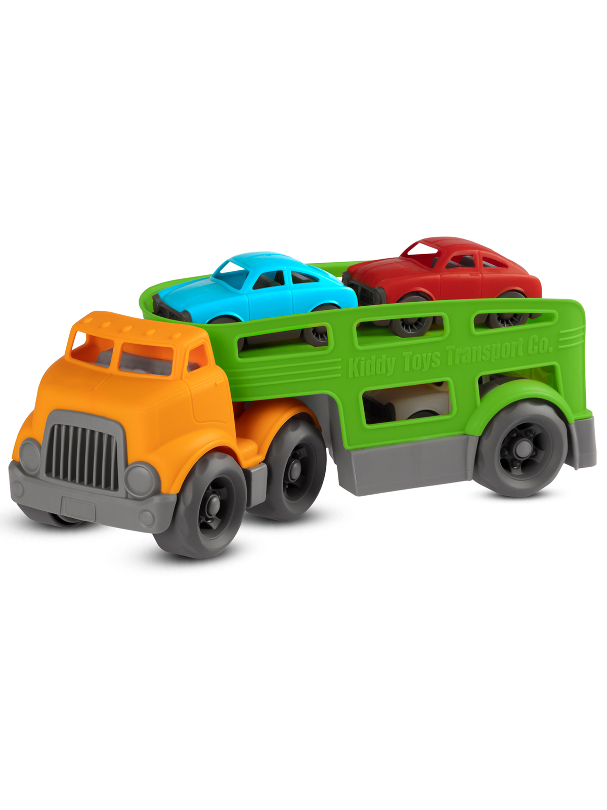 Машинка ДЖАМБО Трейлер оранжево-зеленый в коробке JB5300603 - фото 11