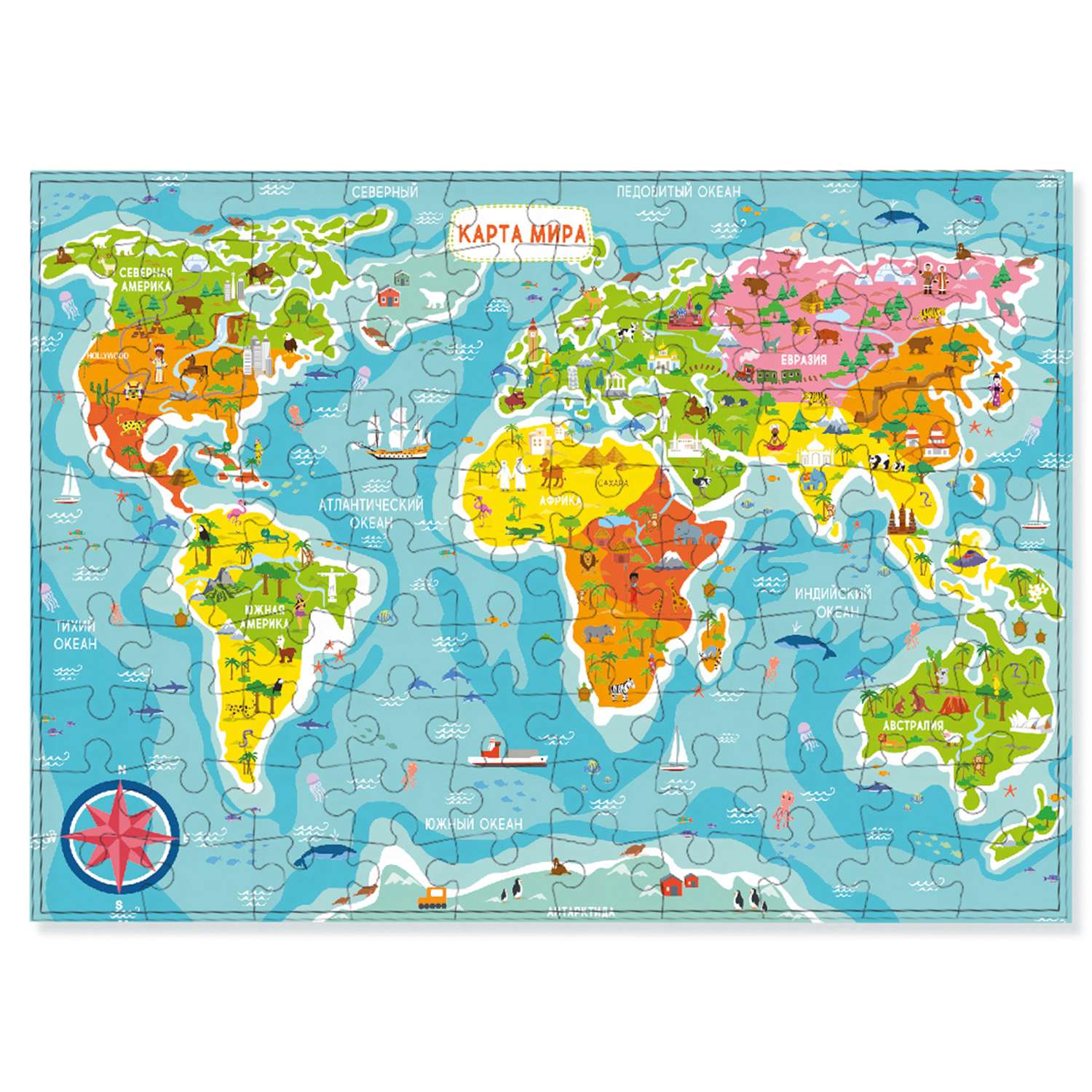 Пазл Dodo Карта Мира 100 элементов - фото 2