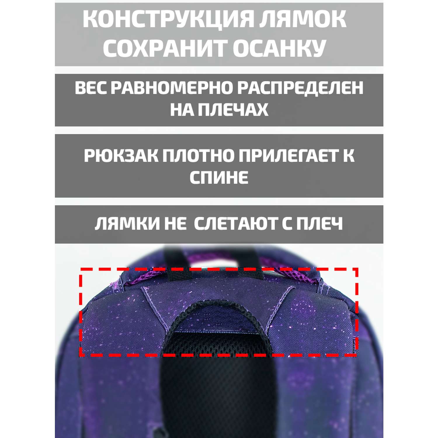 Рюкзак школьный Evoline Черный цветной леопард 41см спинка BSKY-LEO-2 - фото 9