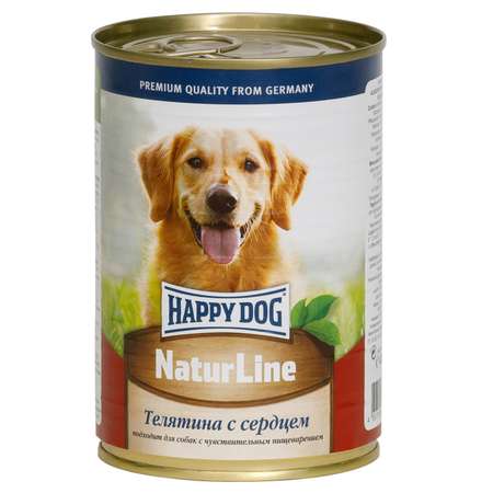 Корм для собак Happy Dog Natur Line телятина-сердце консервированный 400г