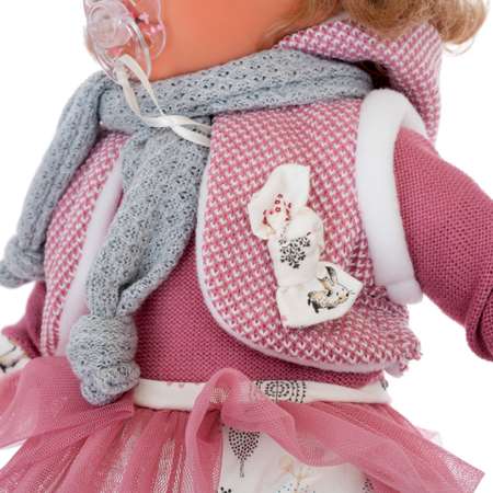 Кукла озвученная Antonio Juan Реборн Лорена в розовом 42 см плачет мягконабивная