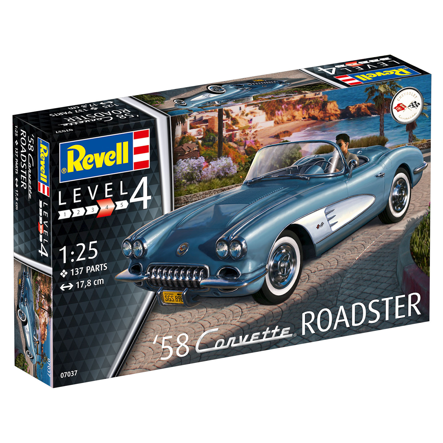 Сборная модель Revell Кабриолет Corvette Roadster 1958 года 07037 - фото 3