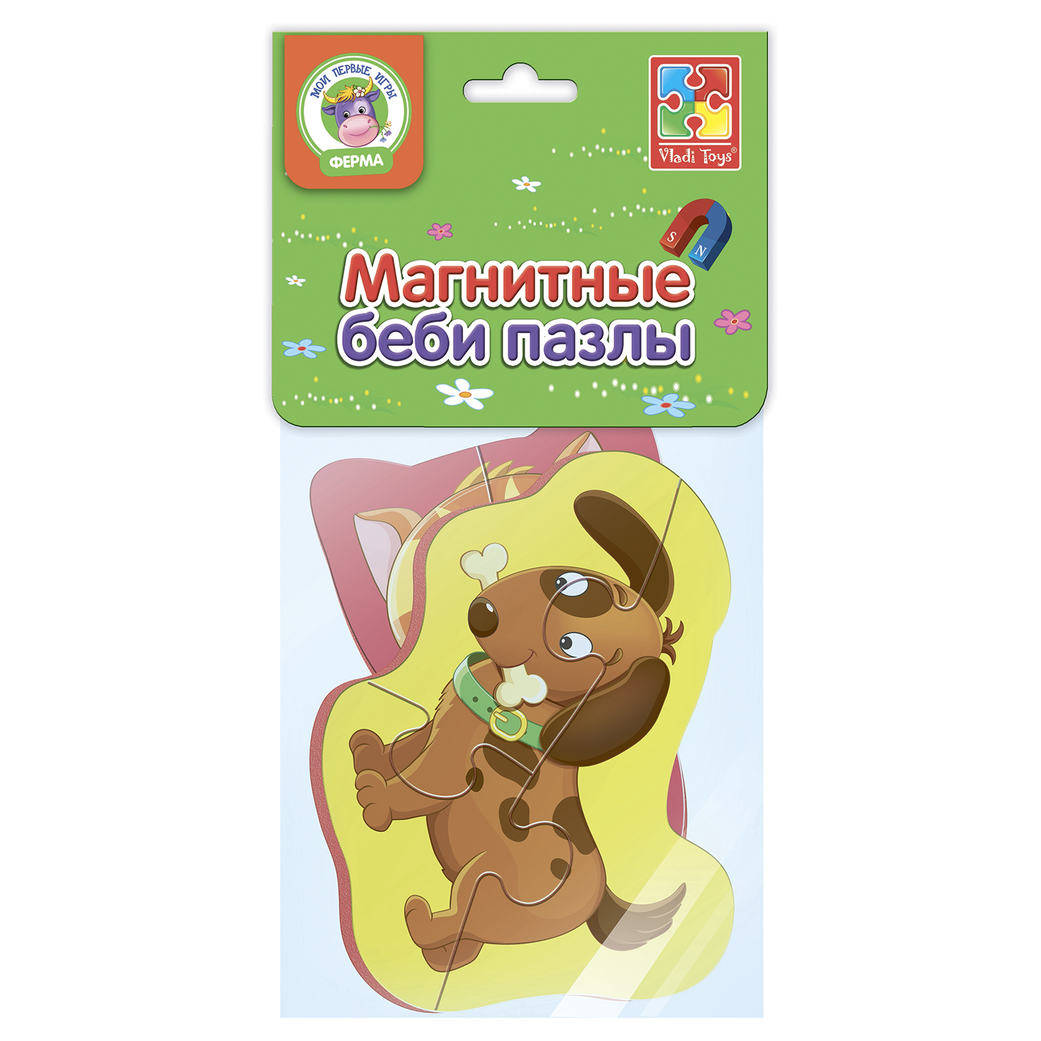 Пазл Vladi Toys магнитный Котенок и щенок - фото 4