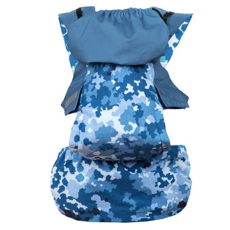 Слинг-рюкзак Чудо-чадо переноска для детей Бебимобиль Позитив камуфляж/синий