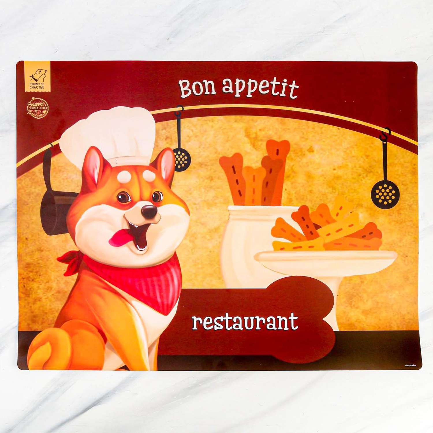 Коврик под миску Пушистое счастье Bon appetit 43х56 см - фото 1