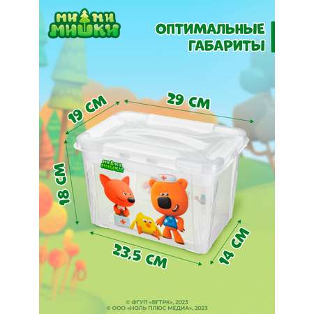 Коробка для аптечки Ми-ми-мишки со вставкой и декором 290х190х180 мм 6.65л белый