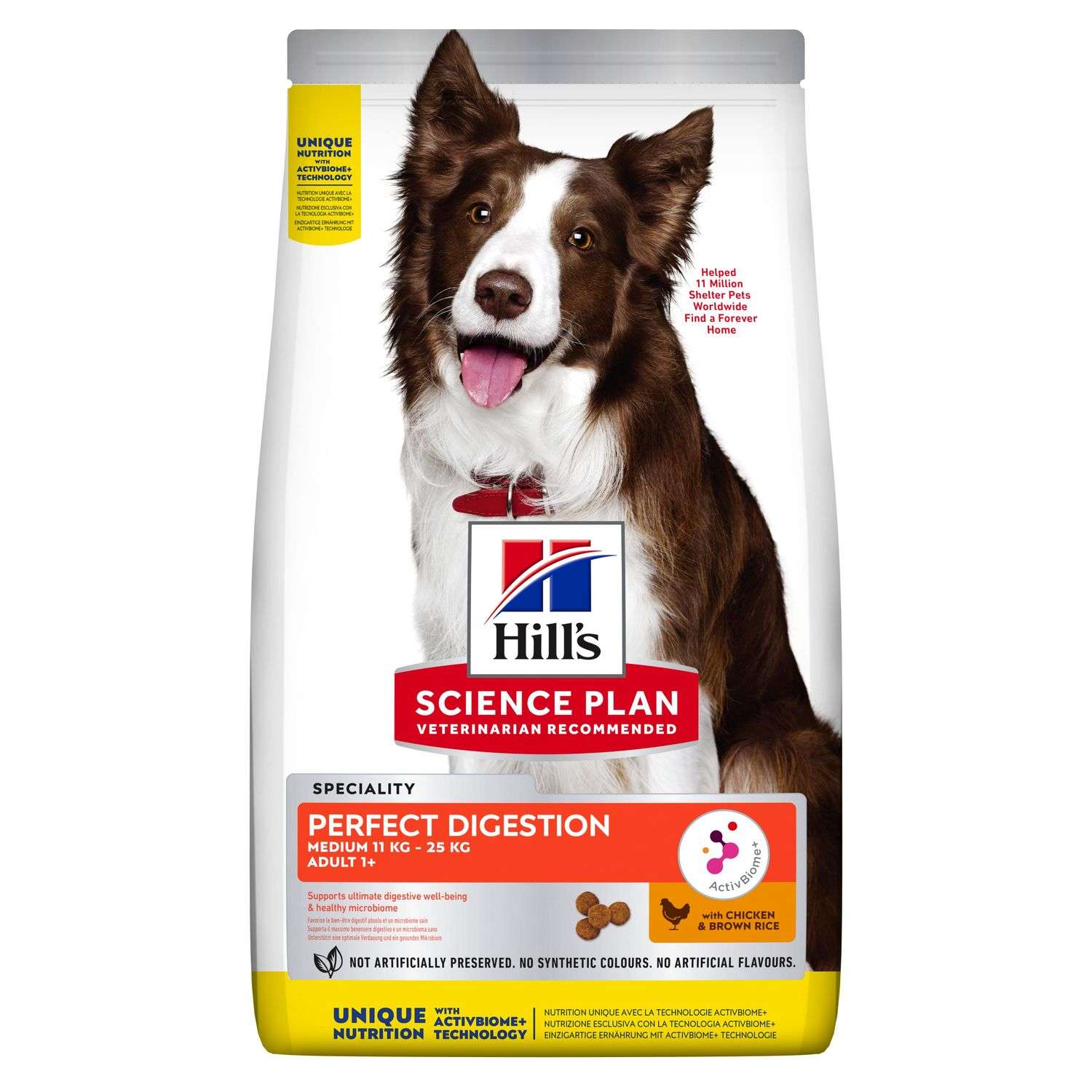 Корм HILLS 2.5кг Science Plan Perfect Digestion для взрослых собак средних пород с курицей и коричневым рисом - фото 1