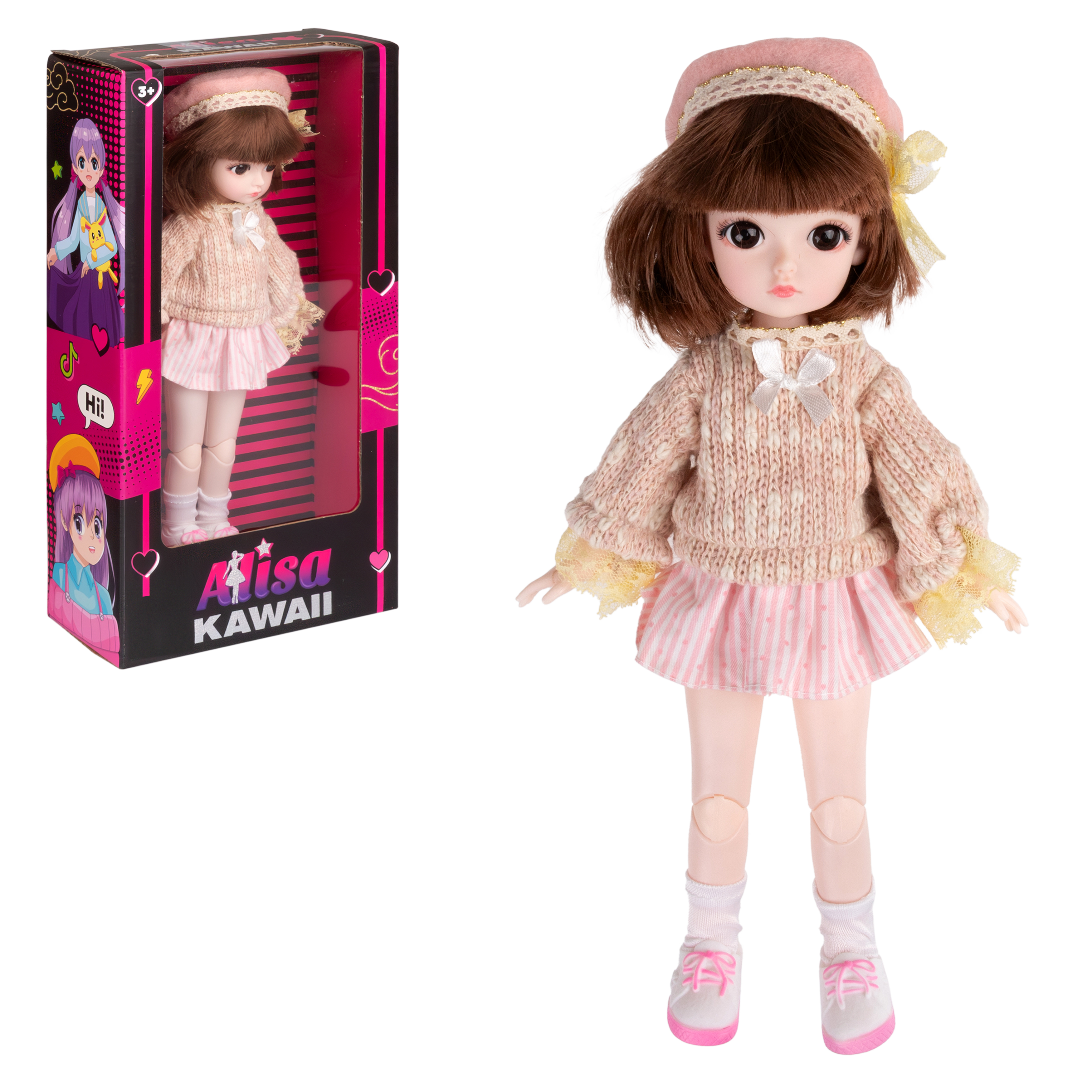 Кукла шарнирная 30 см 1TOY Alisa Kawaii брюнетка для девочек Т24341 - фото 15