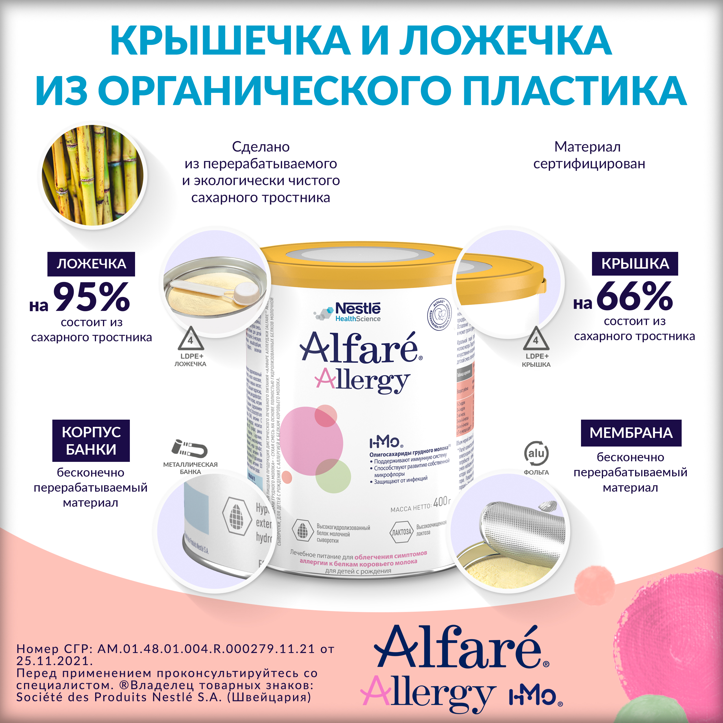 Смесь Nestle Alfare Allergy HMO 400г с 0месяцев - фото 17