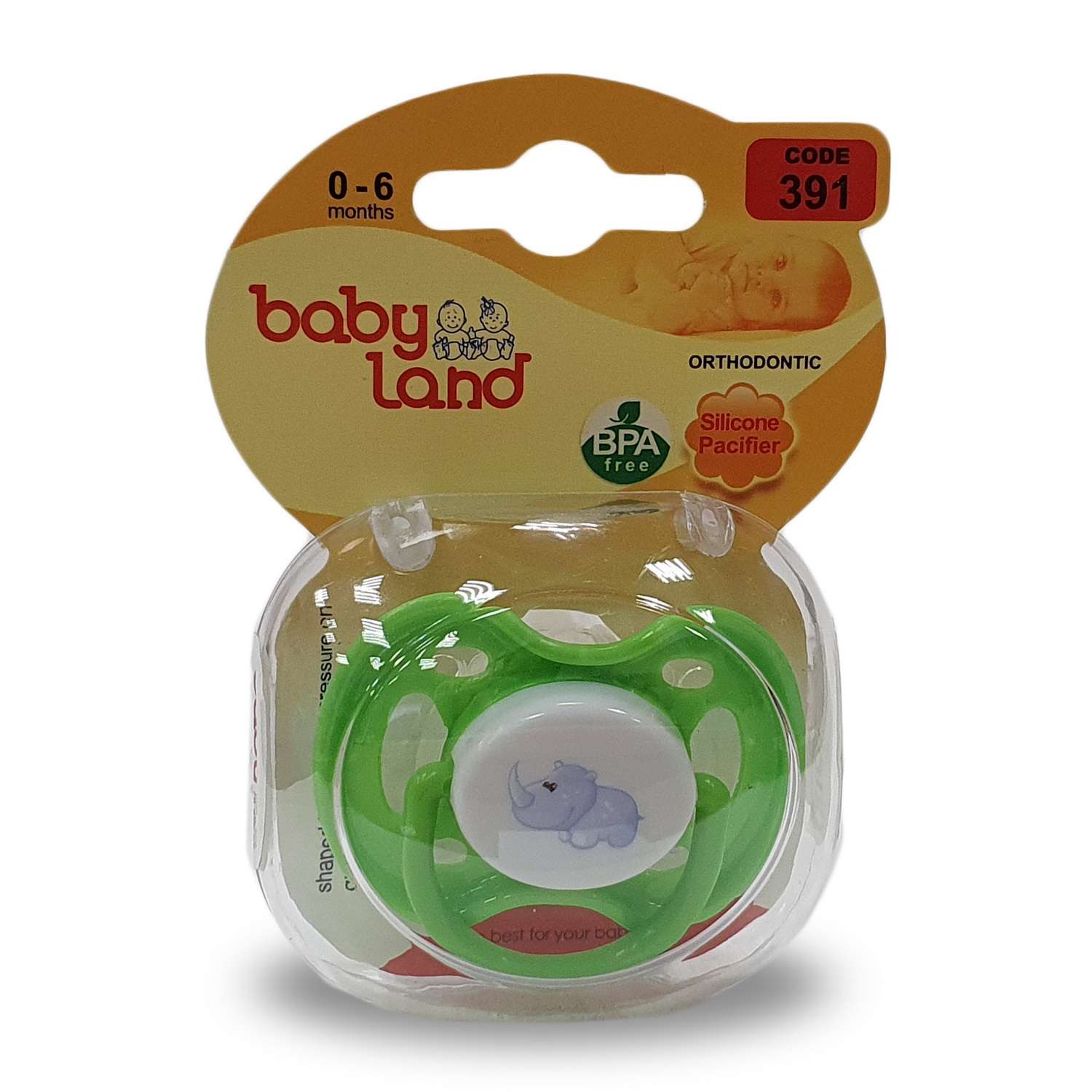 Соска-пустышка Baby Land анатомическая силиконовая с рисунком 0мес+ зеленый - фото 5