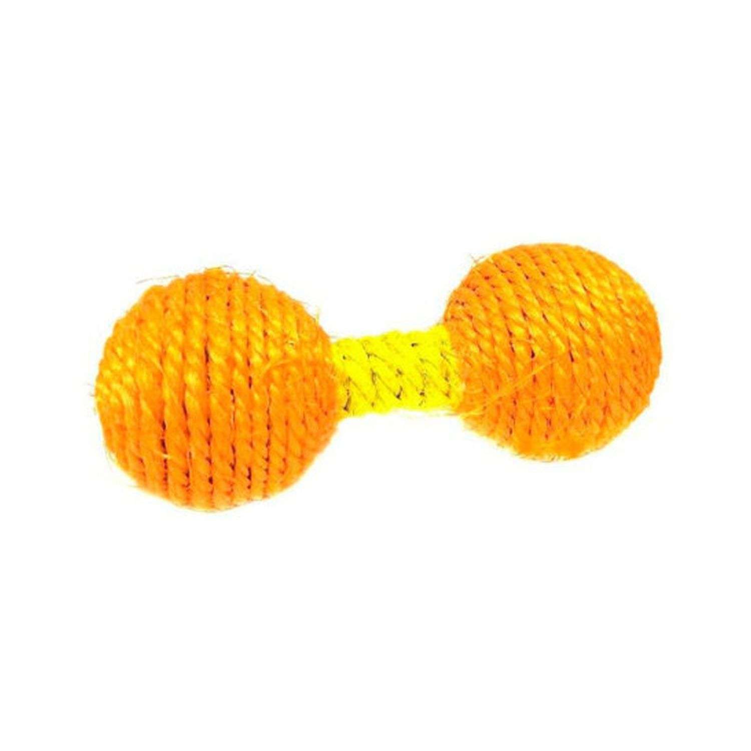 Игрушка для собак Ripoma гантель оранжевая-желтая - фото 1