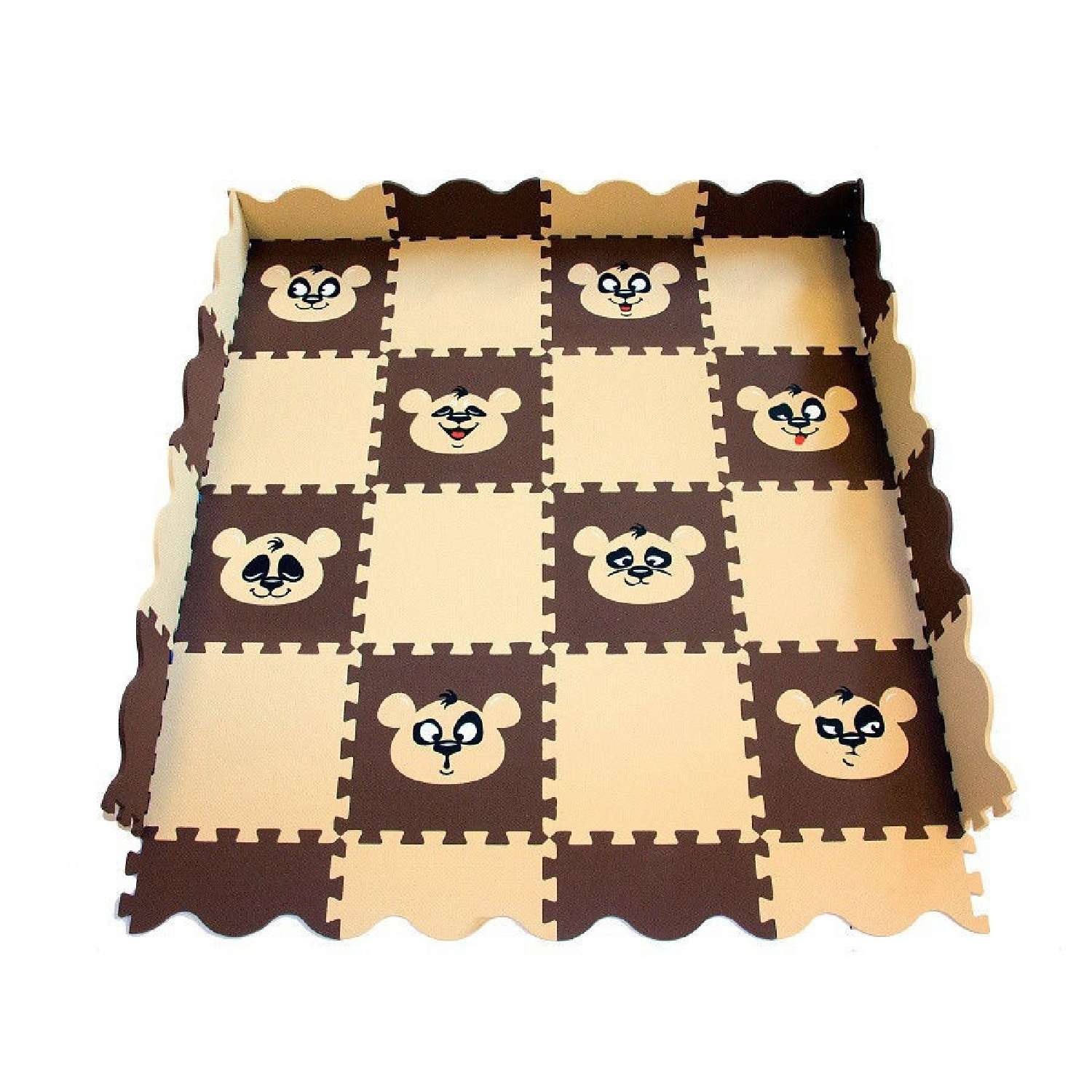 Развивающий детский коврик Eco cover мягкий пол Панда 33х33 - фото 2