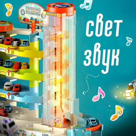 Парковка SHARKTOYS 5 этажей с 6 автомобилями с лифтом, многоуровневый