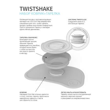 Набор посуды Twistshake Пастельный фиолетовый