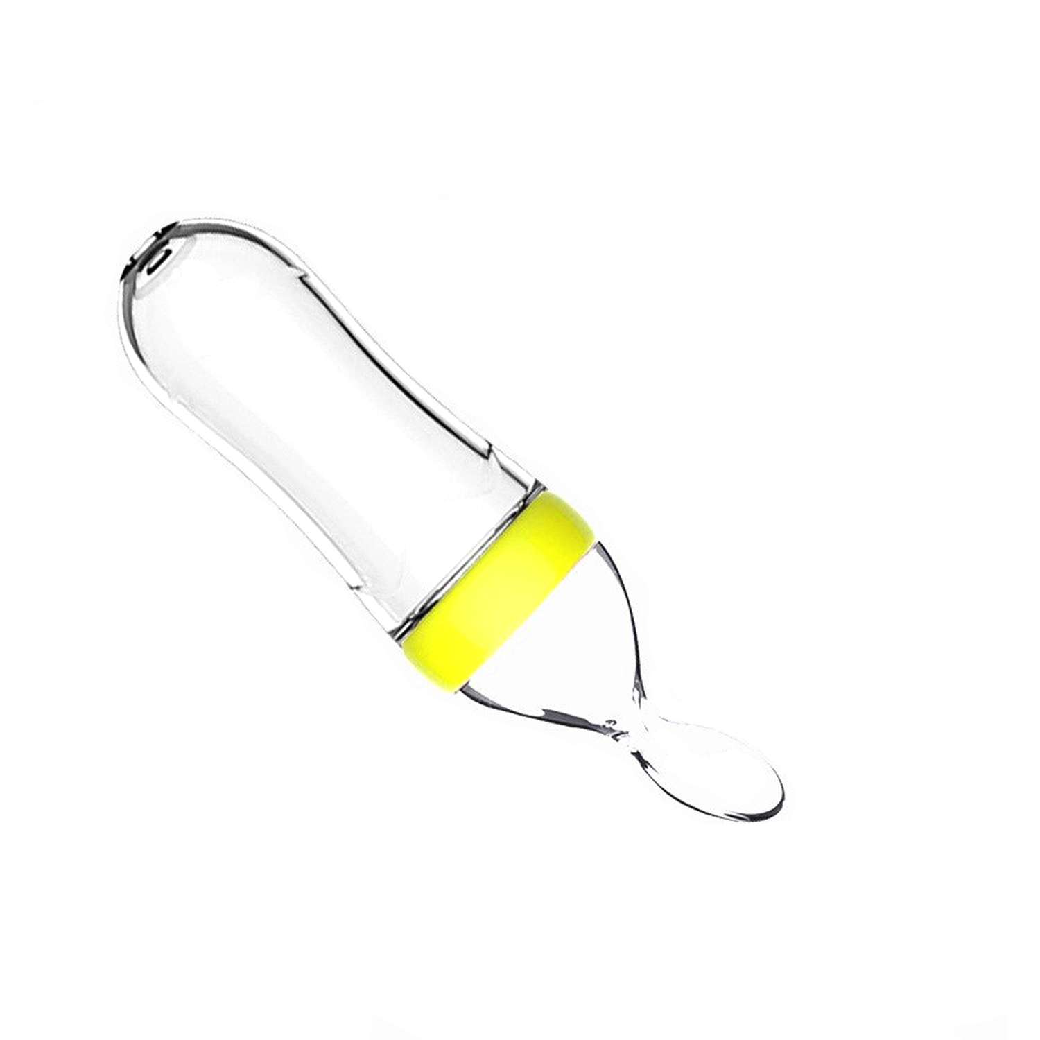 Бутылочка KUNDER 90мл силиконовая для прикорма желтая - фото 1