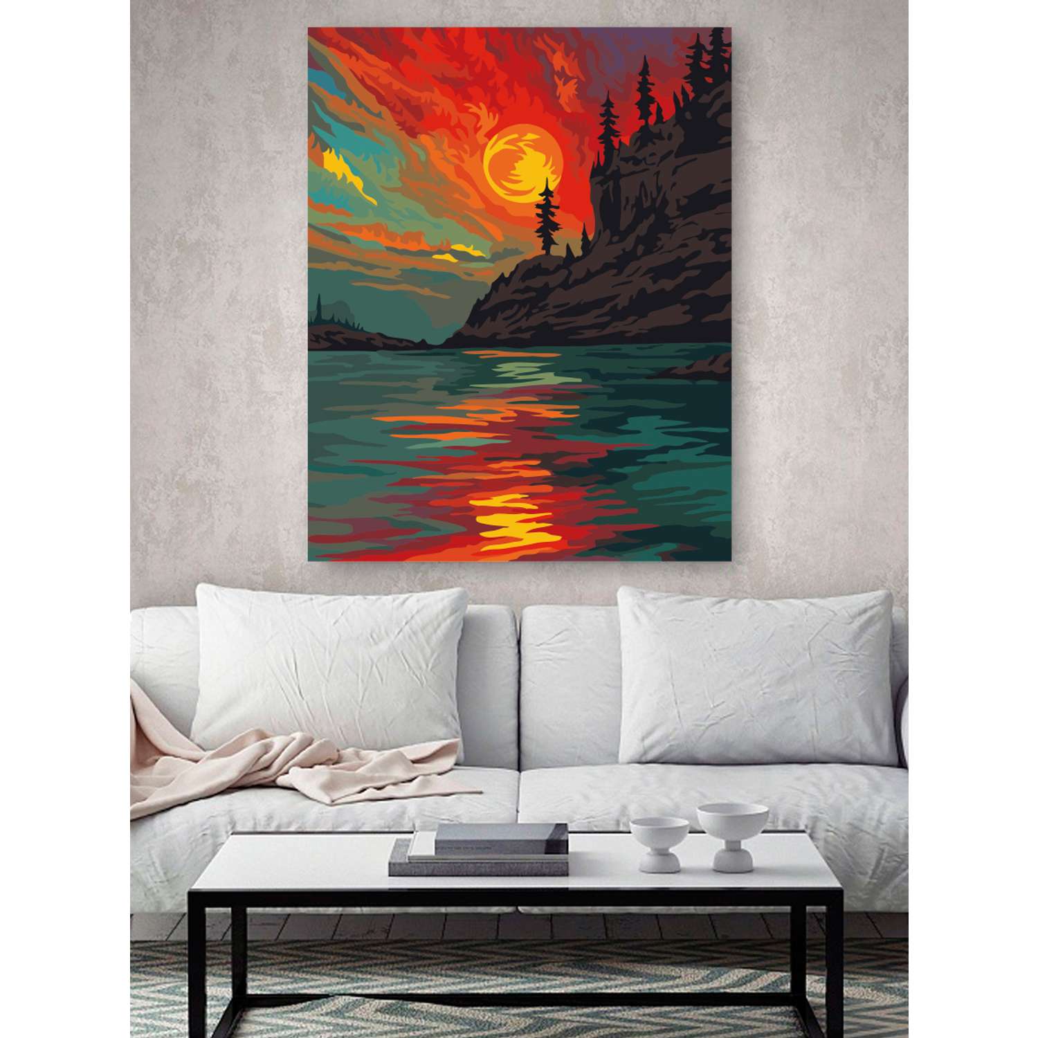 Картина по номерам Hobby Paint холст на деревянном подрамнике 40х50 см Пламенный закат - фото 3
