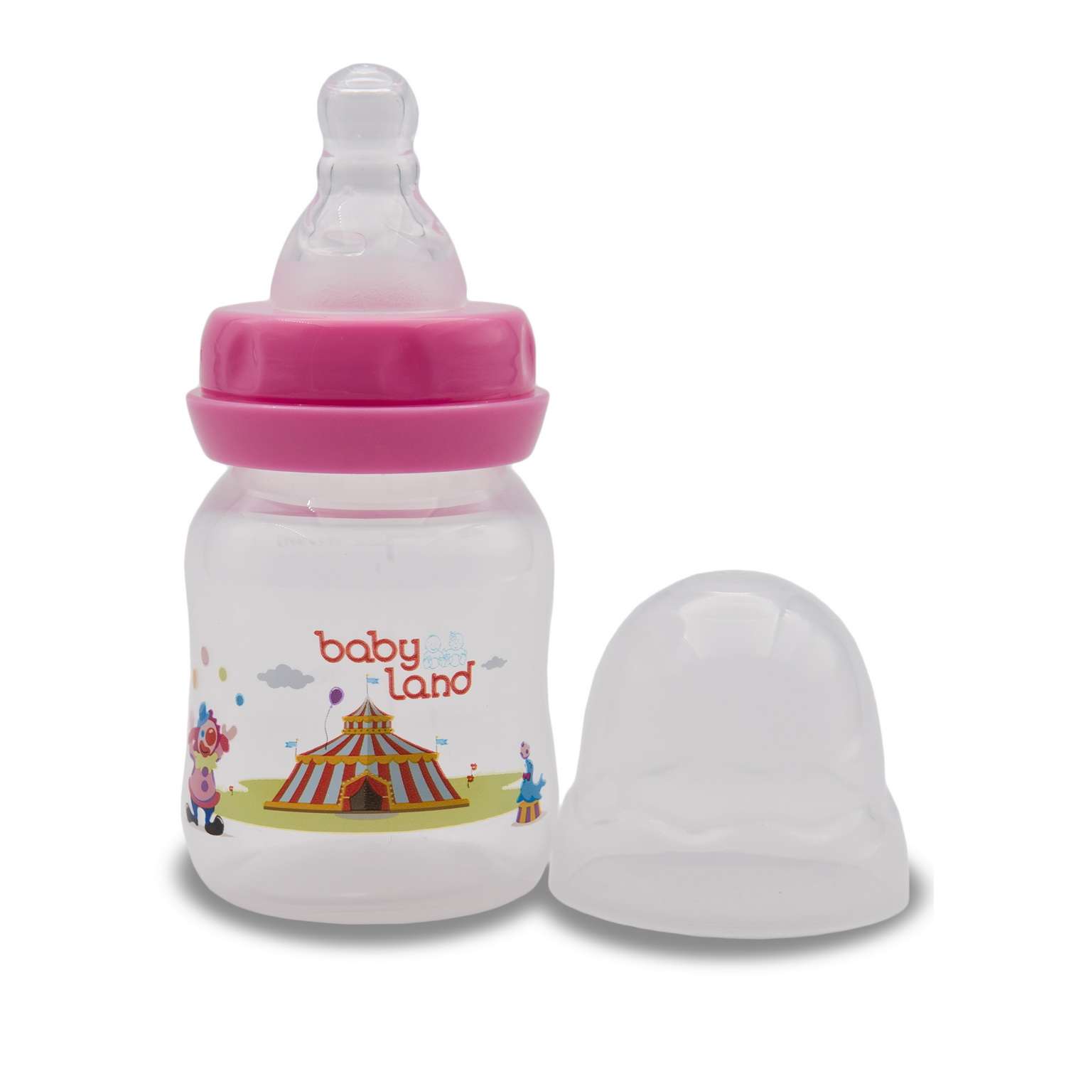 Бутылочка Baby Land 80мл с силиконовой соской розовый - фото 1