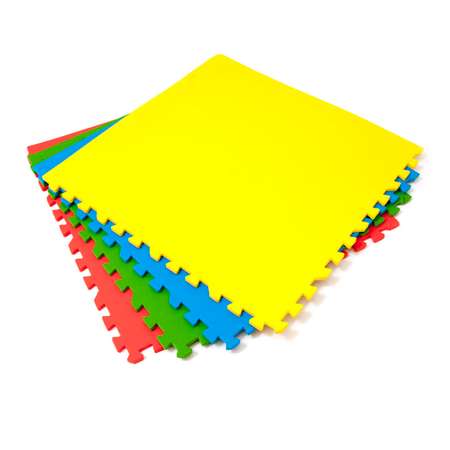 Развивающий детский коврик Eco cover игровой мягкий пол для ползания Ассорти 60х60