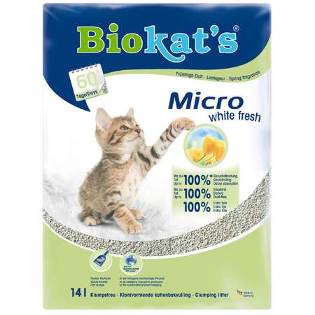 Наполнитель для кошек Biokats Микро Уайт Фреш 14л