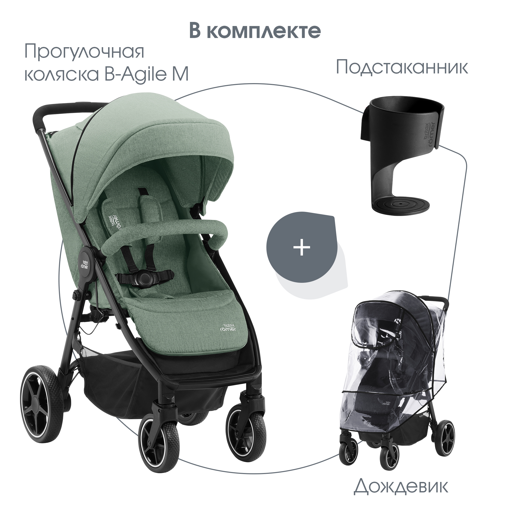 Коляска Britax Roemer B-Agile M Jade green - фото 8