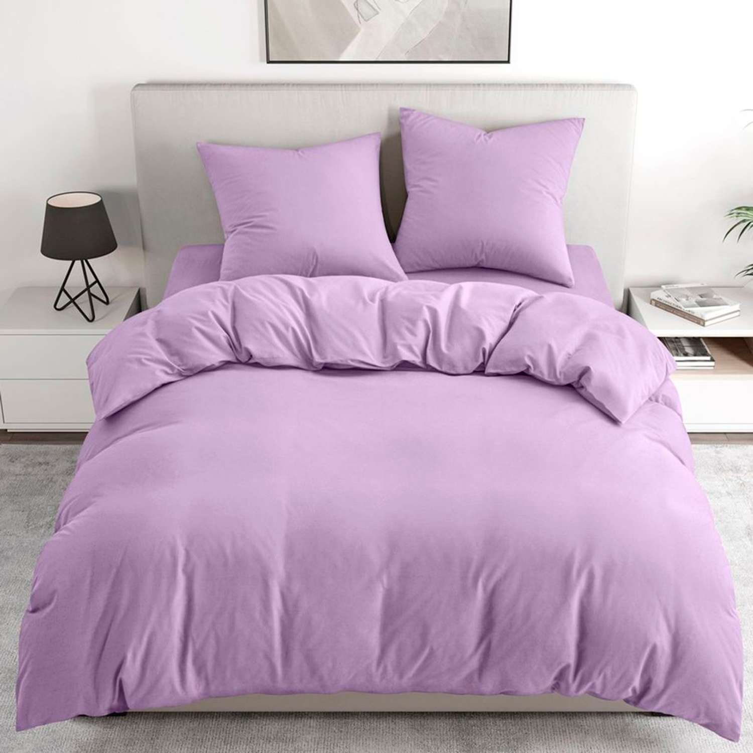 Комплект постельного белья BRAVO 1.5-спальный наволочки 70х70 рис.4078а-1 лиловый - фото 1