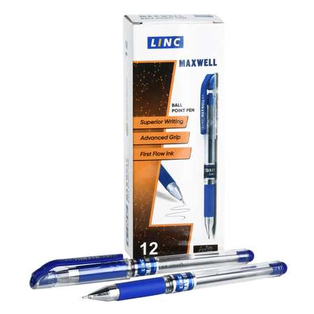 Ручки LINC Набор шариковых MAXWELL синие чернила 12 штук