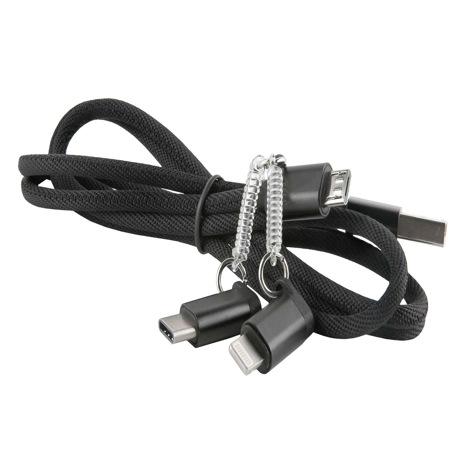 Дата-кабель RedLine LX09 3 in 1 USB - microUSB+8pin Lightning+Type-C 2A черный - фото 1