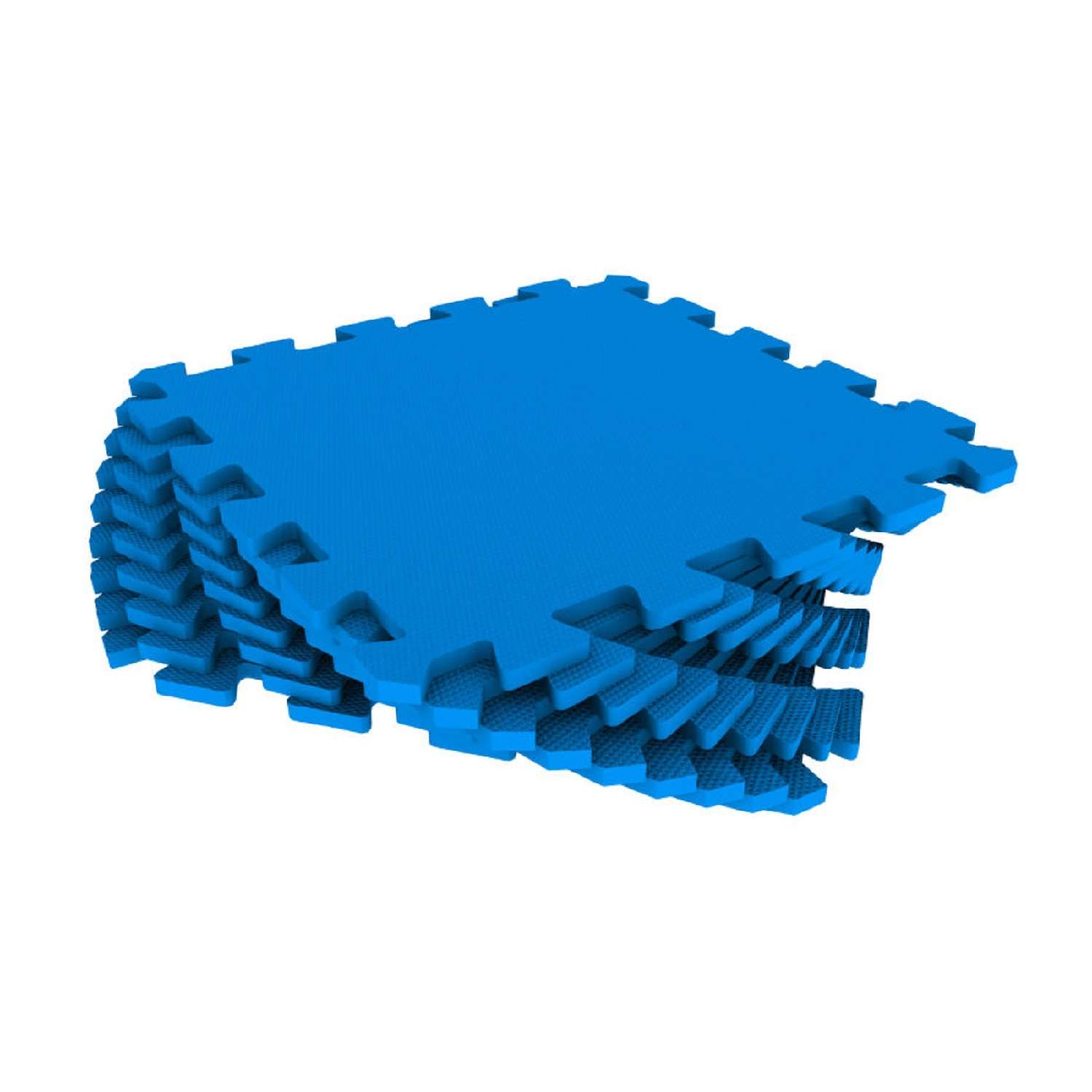 Развивающий детский коврик Eco cover мягкий пол для ползания синий 30х30 - фото 1