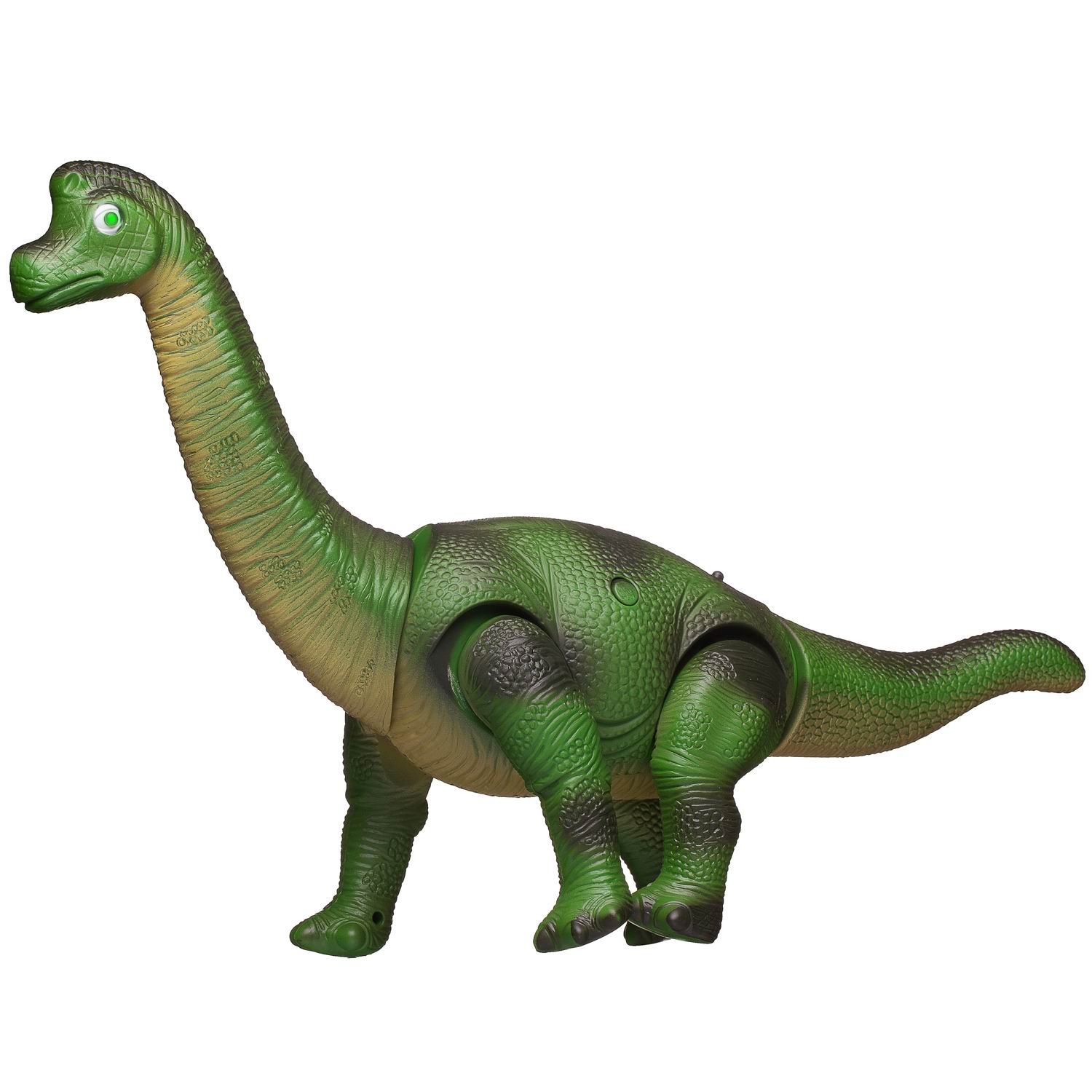 Динозавр на радиоуправлении Junfa Бронтозавр зеленый свет звук движение - фото 3