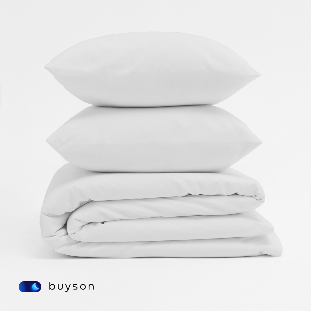 Пододеяльник buyson BuyLive 140х205 см хлопковый сатин цвет белый - фото 8