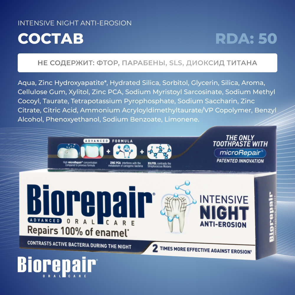 Biorepair Intensive Night. Зубная паста Intensive Night ночное восстановление, 75мл. Паста Биорепейр ночная. Biorepair ночное восстановление.