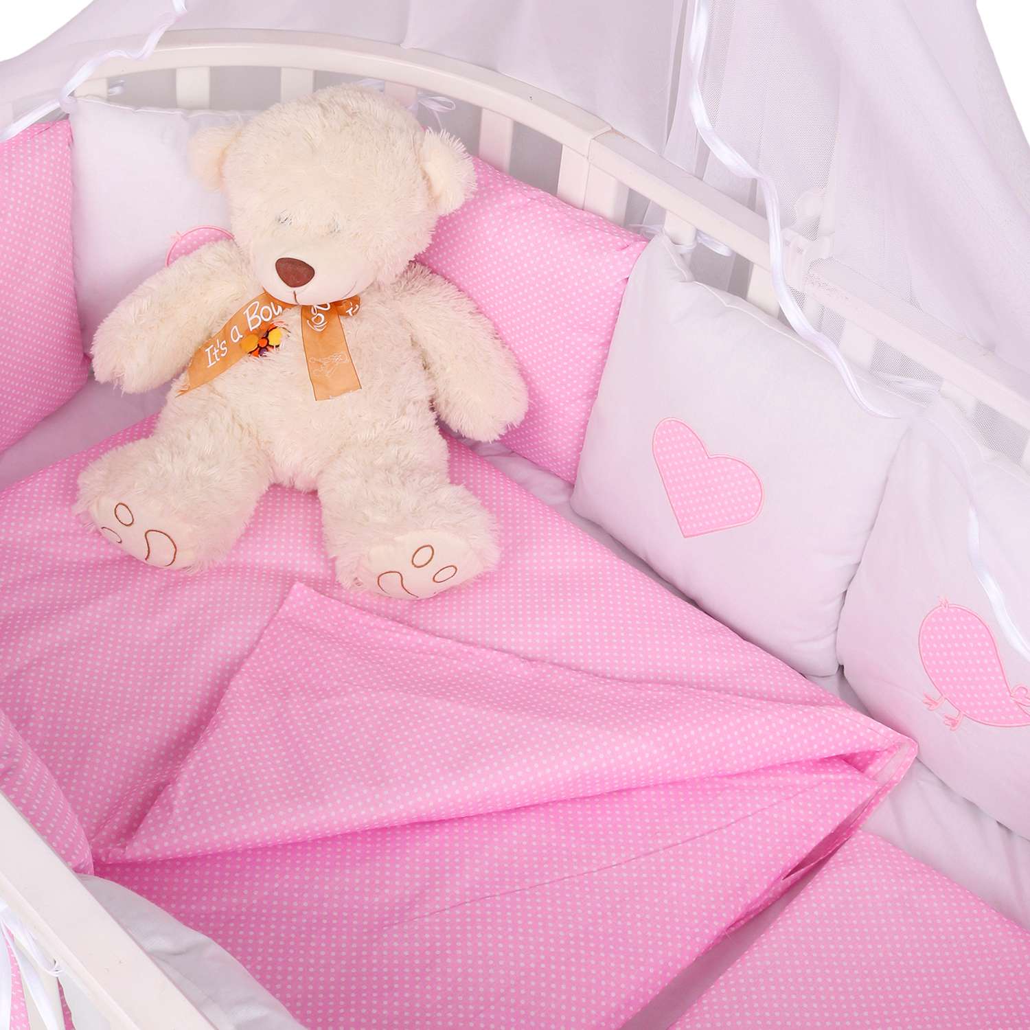 Комплект постельного белья Amarobaby Кроха Premium 7предметов Розовый - фото 4
