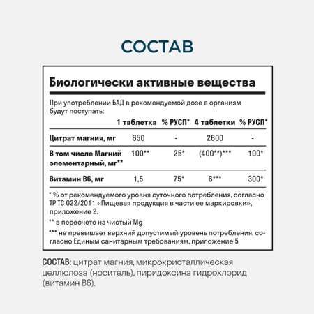 Витамин B6 60 таблеток LeafToGo Магний 60 таблеток